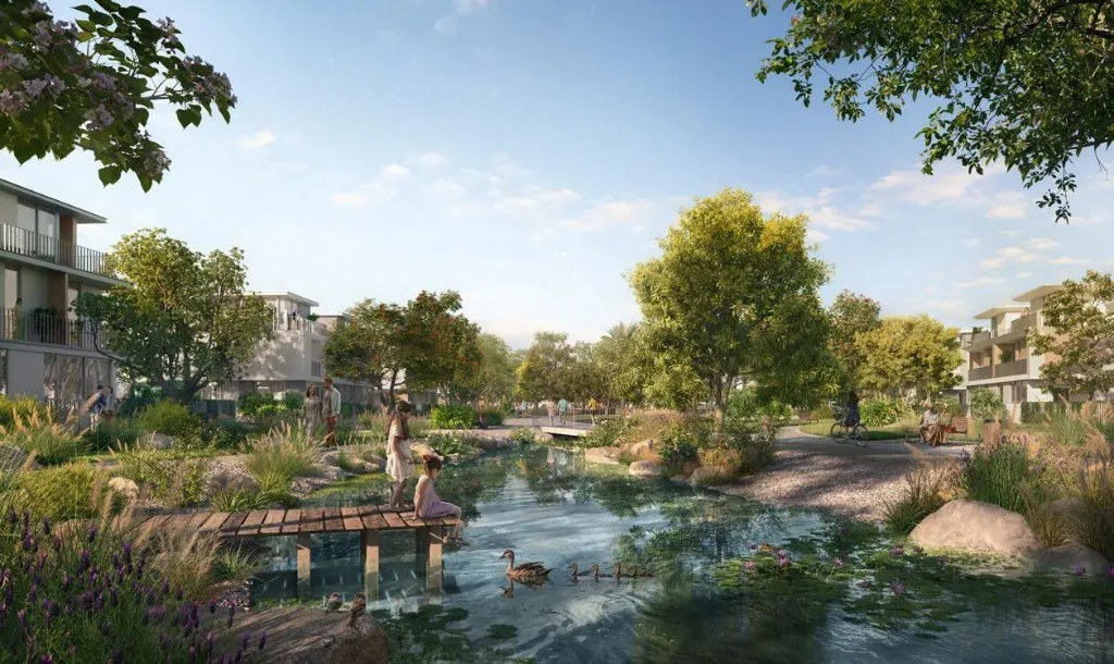 Avelia at The Valley by Emaar — landscaped parklands and water features
