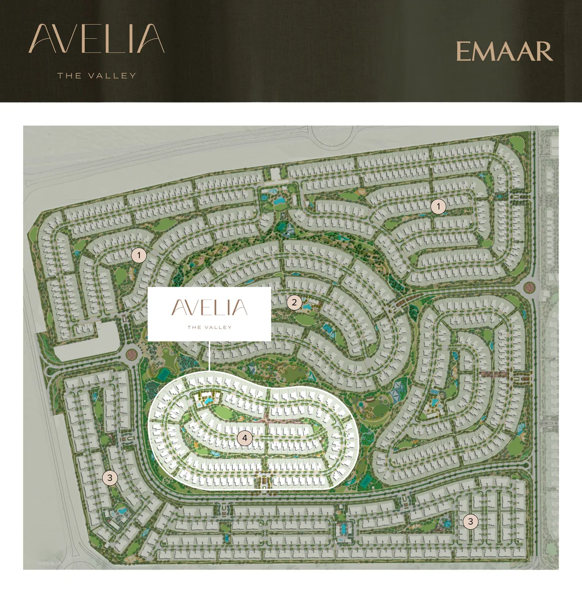 Avelia at The Valley location map, Dubai-Al Ain Road