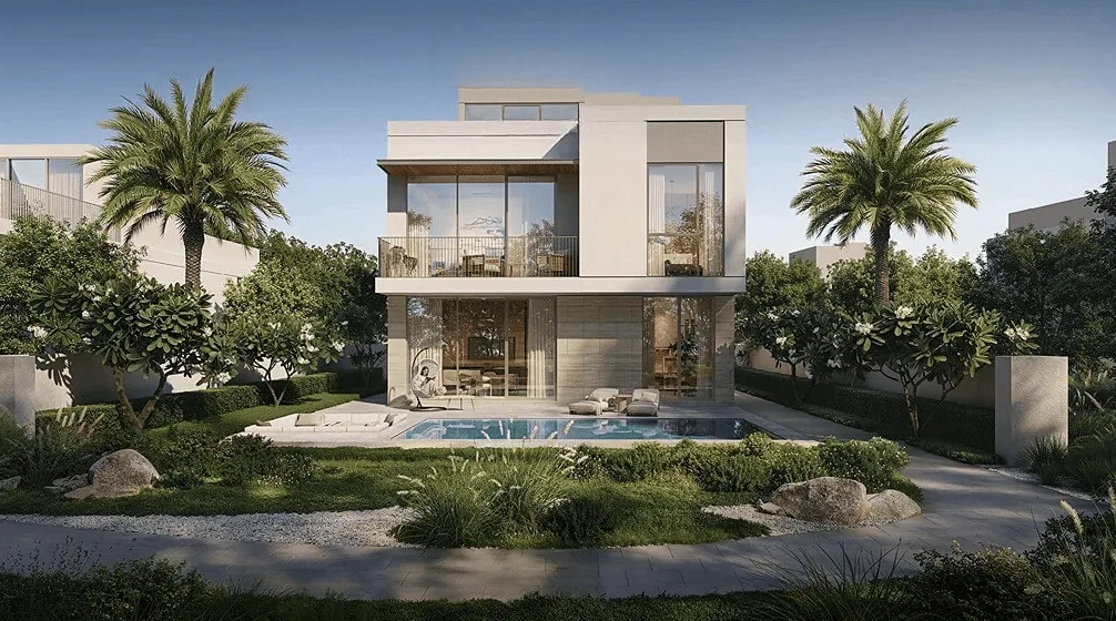 Villa pool garden at Avelia at The Valley by Emaar