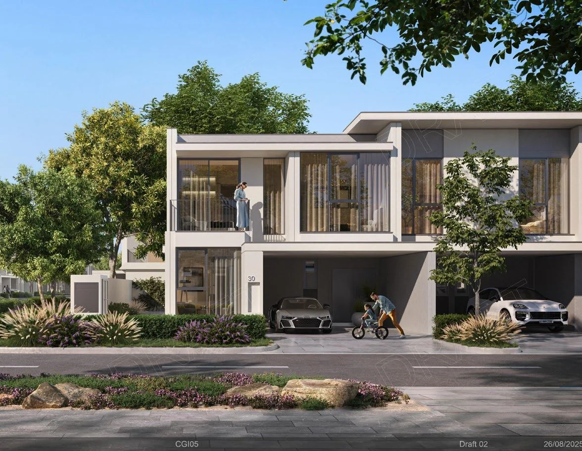 Three-bedroom townhouse exterior at Vindera at The Valley by Emaar